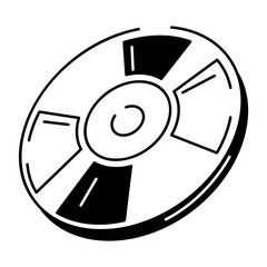 A hand drawn style icon of dvd
