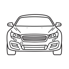 Front View of a Modern Car Illustration
