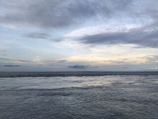 blue sky and clouds Thailand, Cloudy sky and riverside view