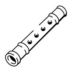 A doodle style icon of flute
