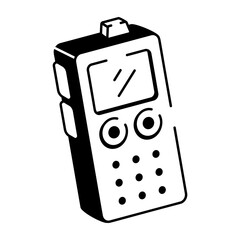 A doodle style icon of voice recorder © Vectors Market