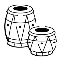 A drawing style icon of tabla
