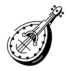 A hand drawn style icon of xalam instrument

