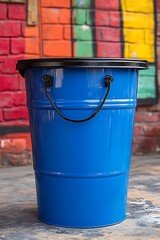Vibrant blue barrel with handles