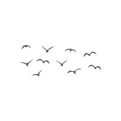 Flying birds silhouettes. Vector illustration 