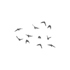 Flying birds silhouettes. Vector illustration 
