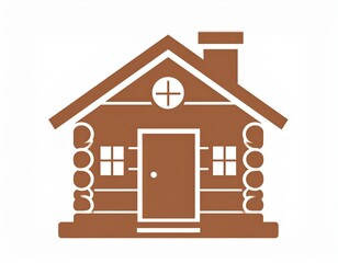 Brown Log Cabin Icon