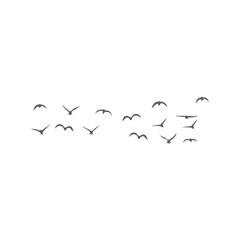 Flying birds silhouettes. Vector illustration 