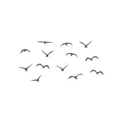 Flying birds silhouettes. Vector illustration 