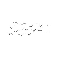 Flying birds silhouettes. Vector illustration 