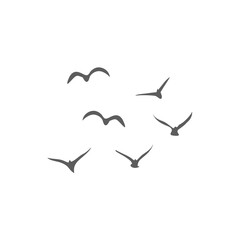 Flying birds silhouettes. Vector illustration 