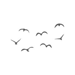 Naklejka premium Flying birds silhouettes. Vector illustration 