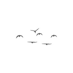 Flying birds silhouettes. Vector illustration 