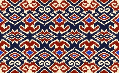 Seamless ikat fabric pattern. Design for illustration,fabric,wallpaper, clothing,wrapping,textile,background,backdrop,cover, batik,embroidery,carpet,carpet,clothing,fabric,  