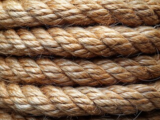 Close-up of coiled light brown rope texture