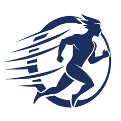 running man vector isolated silhouette icon on white background