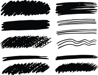 Black Brash, Black crayon stroke set 