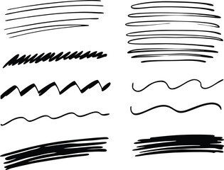 set of black and white Brash ,Brush lines set