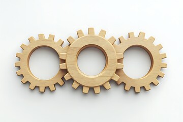 Wooden Gears Subtle Gradients Symbolizing Evolution and Interconnected Mechanical Processes