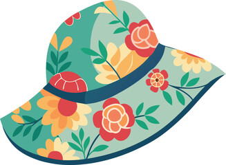 Sunhat with floral print