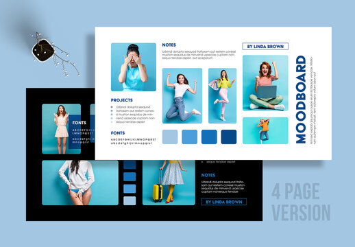 Creative Mood Board and Collage Layout with Modern Fashion Photography