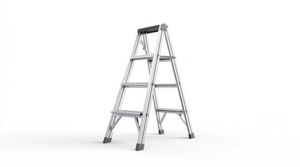 Portable metal step ladder