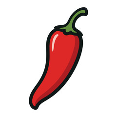 Red hot natural chili pepper pod realistic image with shadow for culinary products and recipes vector illustration