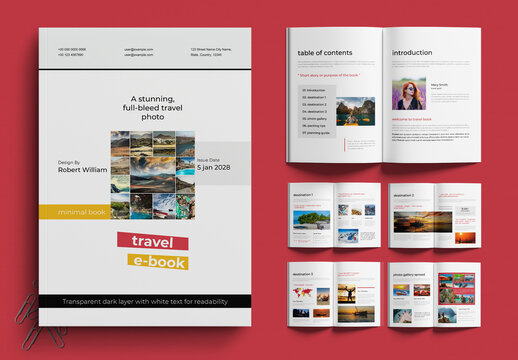 Modern Travel E Book Template Design