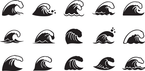  Ocean Breeze Minimalist Wave Vector Collection