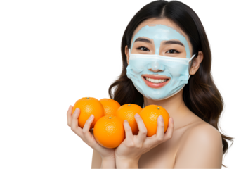 Orange Face Mask Brighten  Glow with Vitamin C Skincare isolated on transparent background