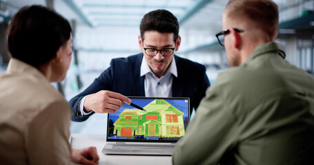 Hispanic Couple Consulting Thermal Imaging