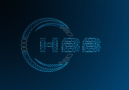 HBB low poly letter logo vector design. HBB lower poly logo design.