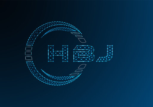 HBJ low poly letter logo vector design. HBJ lower poly logo design.