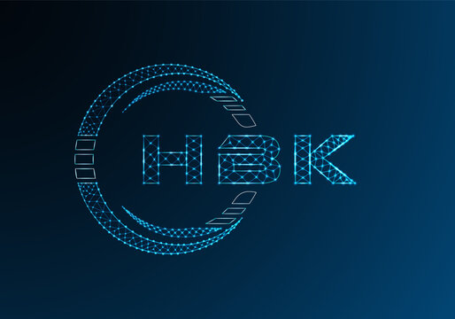 HBK low poly letter logo vector design. HBK lower poly logo design.