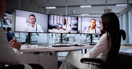 Virtual Medical Team Meeting: Doctors And Nurses