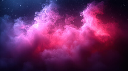 Fototapeta premium Vibrant display of pink and purple smoke swirling against starry background, creating cosmic atmosphere