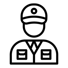 Security guard icon. Vector line icon