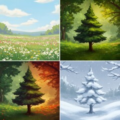 Seasonal Transformations of a Forest
