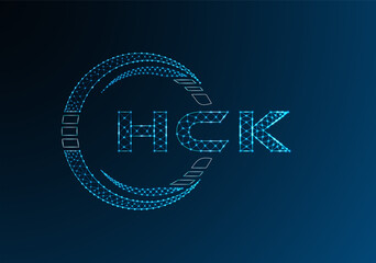 HCK low poly letter logo vector design. HCK lower poly logo design.