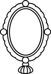 mirror outline vector illustration, coloring book page line art