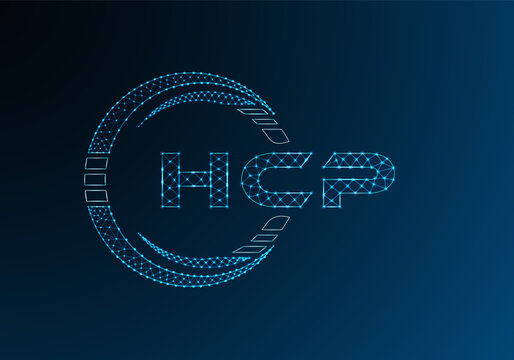 HCP low poly letter logo vector design. HCP lower poly logo design.