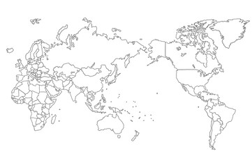 国境線あり世界地図