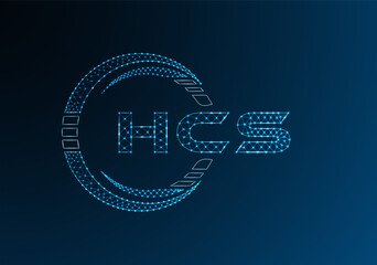 HCS low poly letter logo vector design. HCS lower poly logo design.
