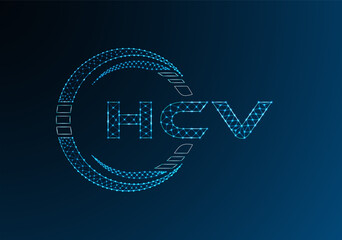 HCV low poly letter logo vector design. HCV lower poly logo design.