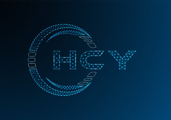 HCY low poly letter logo vector design. HCY lower poly logo design.