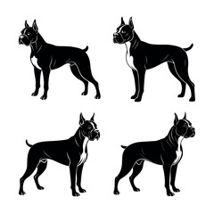 black silhouettes of dogs
