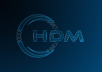 HDM low poly letter logo vector design. HDM lower poly logo design.