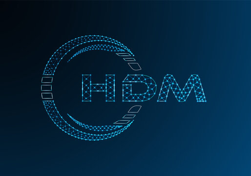 HDM low poly letter logo vector design. HDM lower poly logo design.