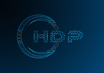 HDP low poly letter logo vector design. HDP lower poly logo design.