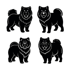 Dog black silhouettes of animals